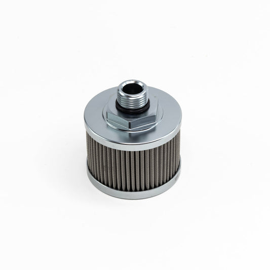 Fuel pump pre-filter, SS, 8AN, 100 micron, universal. Fits DW in-line fuel pump PN 9-350