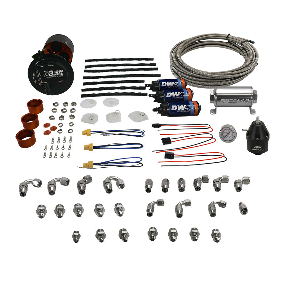 X3 Fuel Pump Module w/DW400 Fuel pumps and PTFE return kit for 2015-24 Ford F-150