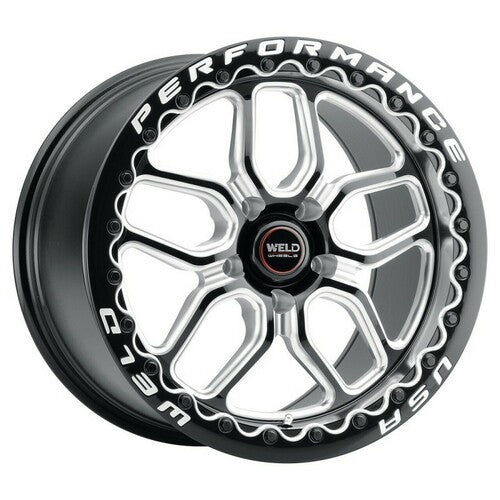 WELD Laguna Drag Gloss Black Pair of Beadlock Wheels with Milled Spokes 18x12 | 5x120.65 BC (5x4.75) | +56 Offset | 8.7 Backspacing