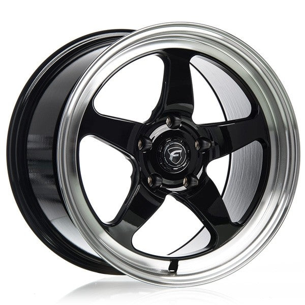Forgestar D5 Gloss Black Pair of Wheels w/Machined Lip 18x10 +25 5x4.75BC - F09180062P25