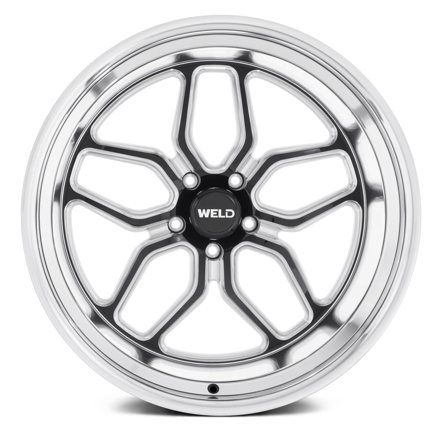 WELD Laguna Drag Gloss Black Wheel with Milled Spokes 18x12 | 5x120.65 BC (5x4.75) | +56 Offset | 8.7 Backspacing