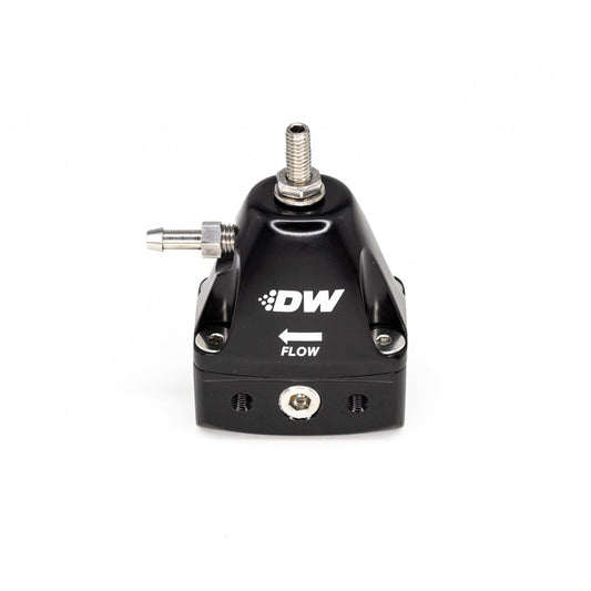 DWR1000iL in-line adjustable fuel pressure regulator, universal fitment - black