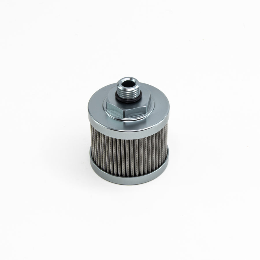 Fuel pump pre-filter, SS, 6AN, 100 micron, universal. Fits DW in-line fuel pump PN 9-250
