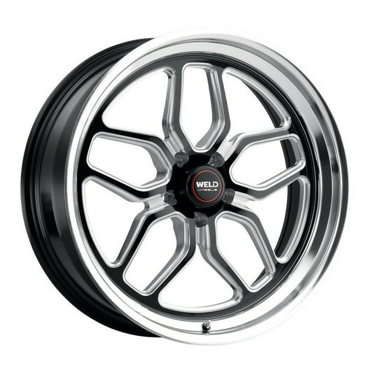 WELD Laguna Drag Gloss Black Pair Of Wheels with Milled Spokes 17x11 | 5x120.65 BC (5x4.75) | +43 Offset | 7.75 Backspacing