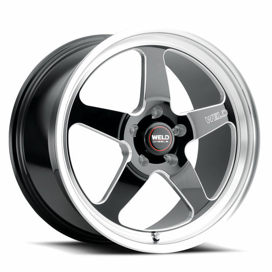 WELD Ventura 5 Street Gloss Black Pair of Wheels with Milled Spokes 18x10 | 5x120.65 BC (5x4.75) | +30 Offset | 6.625 Backspacing